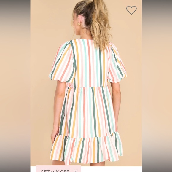 NEW Pastel Striped Mini Dress - Picture 2 of 6